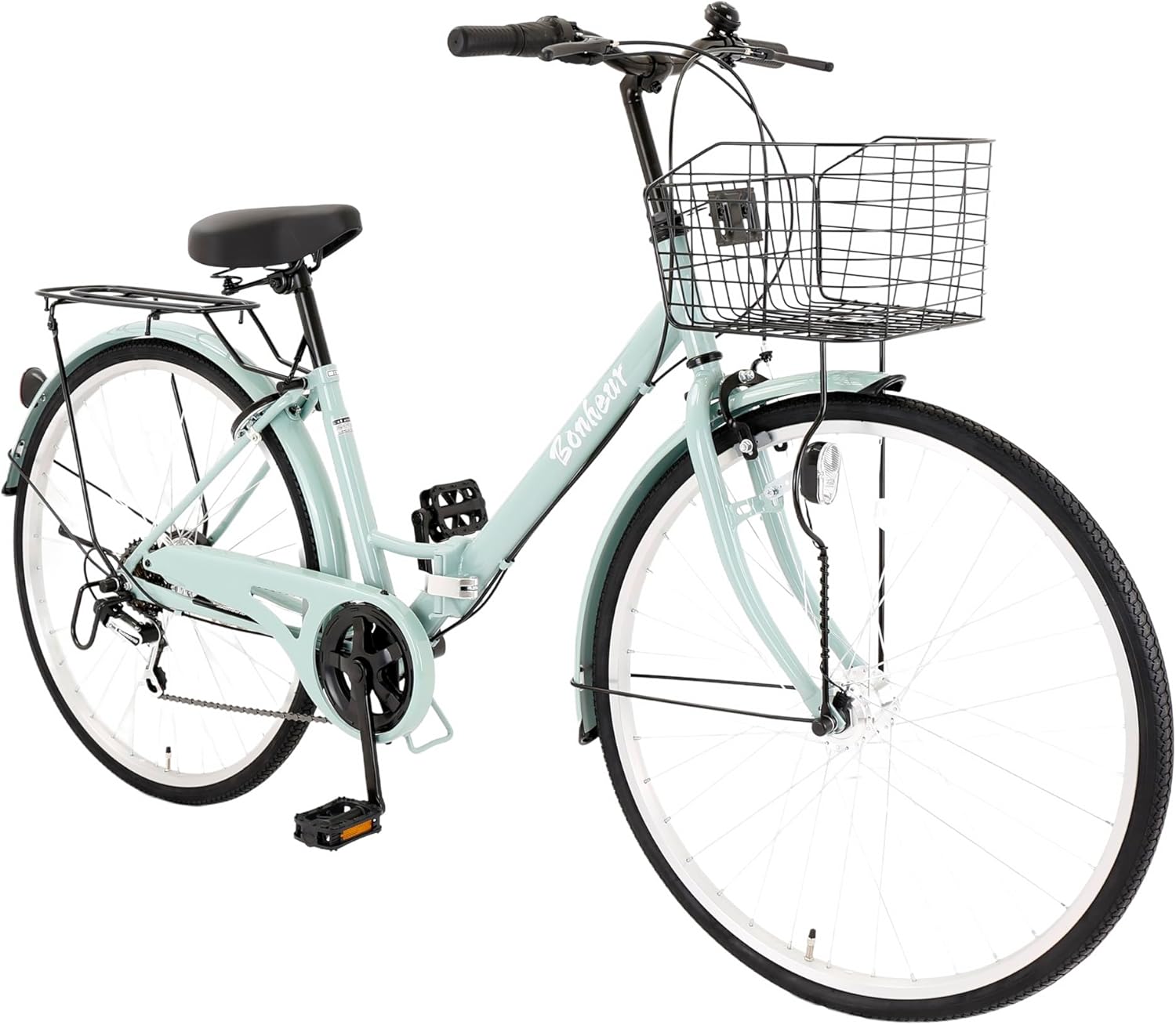 26インチ シティサイクル 自転車 ママチャリ シマノ6段変速 大型カゴ付き 通勤通学用