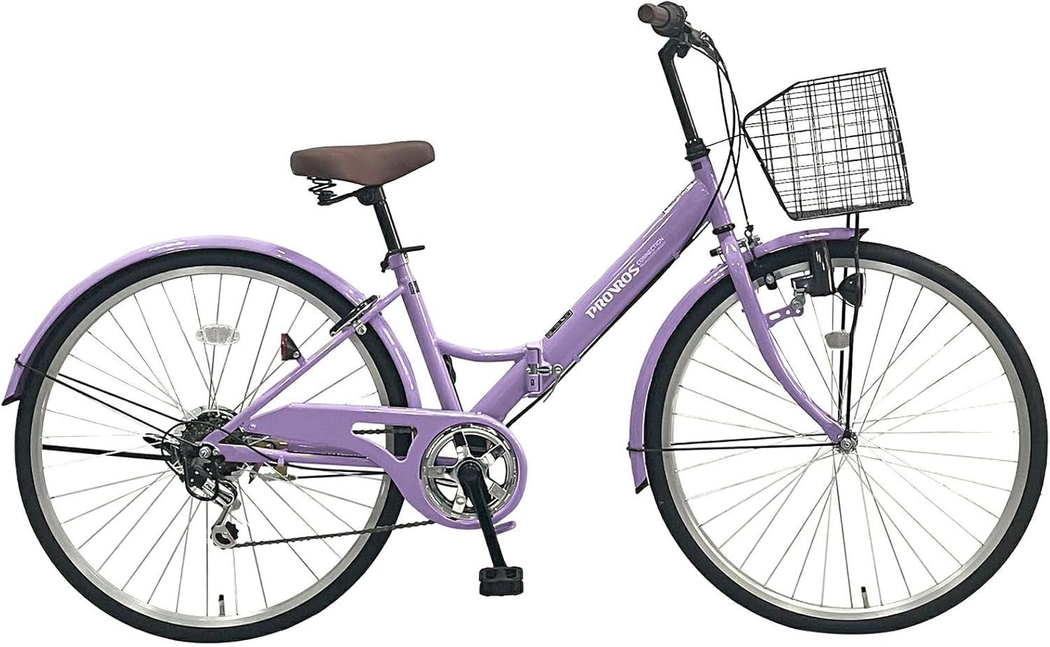 折りたたみ自転車 26インチ シマノ6段変速付き ママチャリ カゴ・LEDライト付【メーカー保証1年】