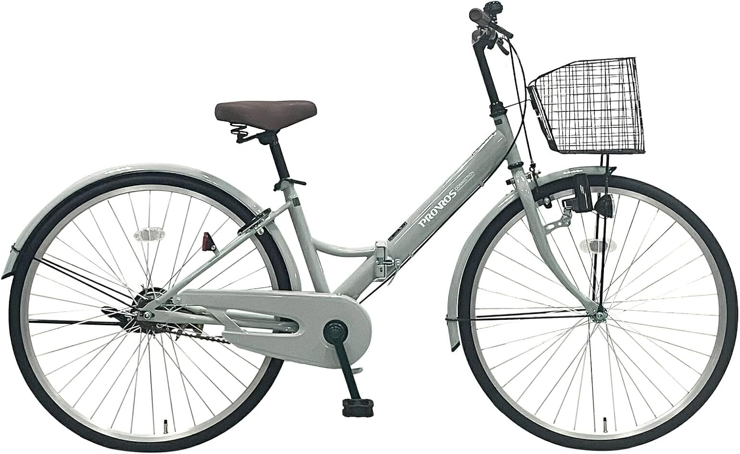 折りたたみ自転車 26インチ シティサイクル ママチャリ LEDライト・カゴ付き 【ジュニア向け】