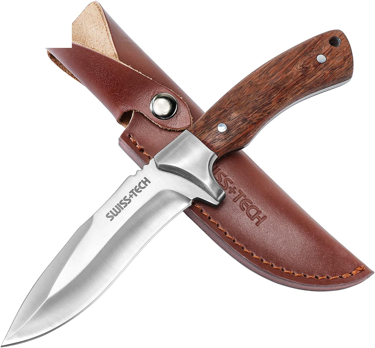天然ウッドハンドルのフルタングシースナイフ 25cm - アウトドア・キャンプ用