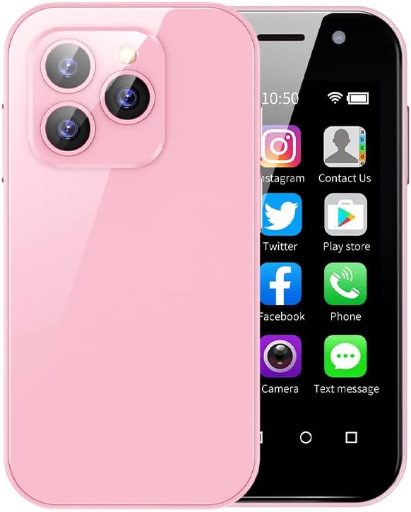 超小型3インチSIMフリーAndroidスマートフォン（SOYES XS14 PRO、ピンク、3GB+32GB）