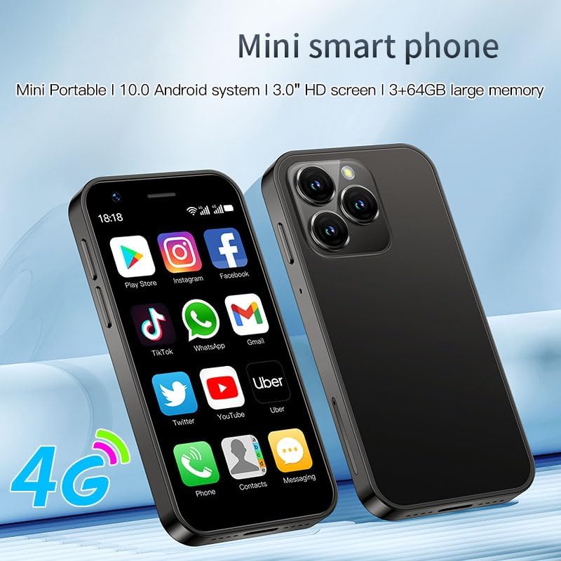 4GデュアルSIMスマートフォン Android 10、3インチ、デュアルカメラ、GPS、Google Play対応 (黒, 2GB+16GB)