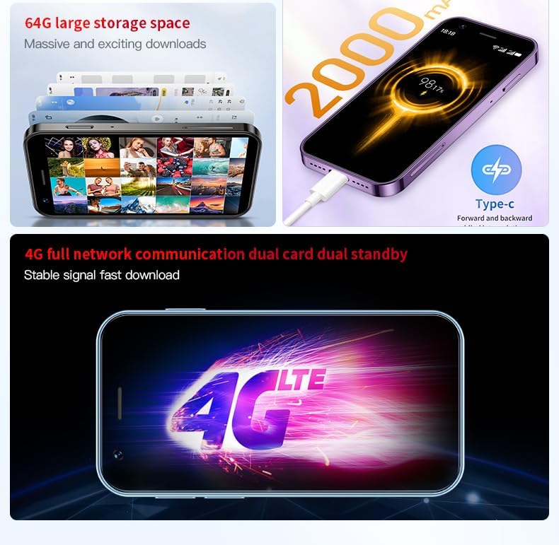 4GデュアルSIMスマートフォン Android 10、3インチ、デュアルカメラ、GPS、Google Play対応 (黒, 2GB+16GB)