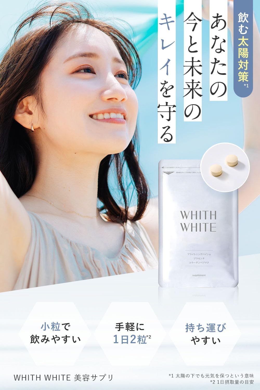 飲む紫外線対策サプリメント（フィス・ホワイト）60粒・ビタミン・コラーゲン・プラセンタ・日本製