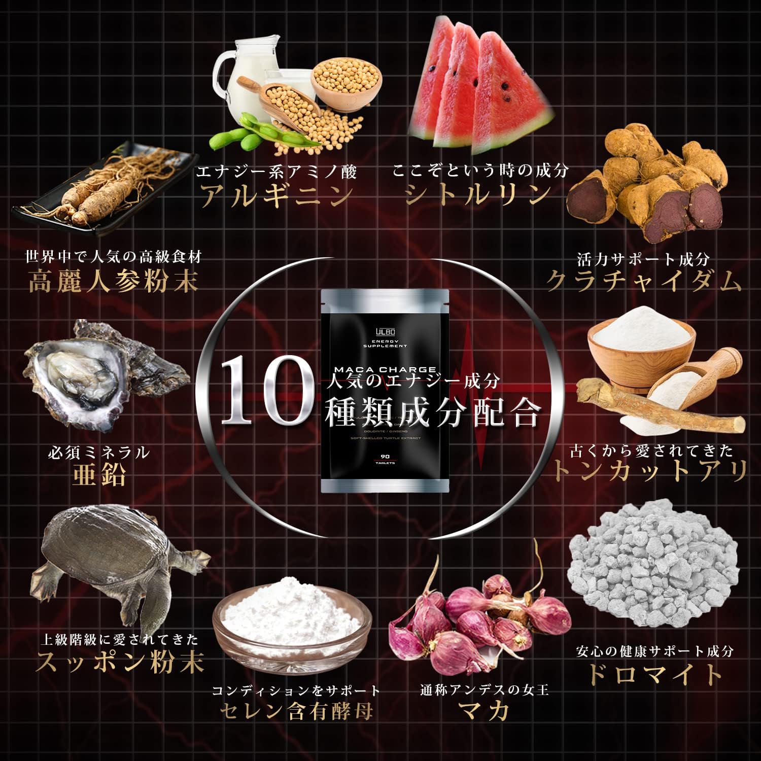 高麗人参・マカ・シトルリン配合サプリメント90粒 日本製