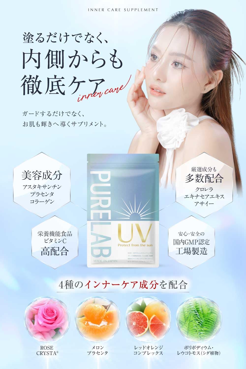 飲む太陽対策サプリメント（国内GMP認定）ビタミンC配合