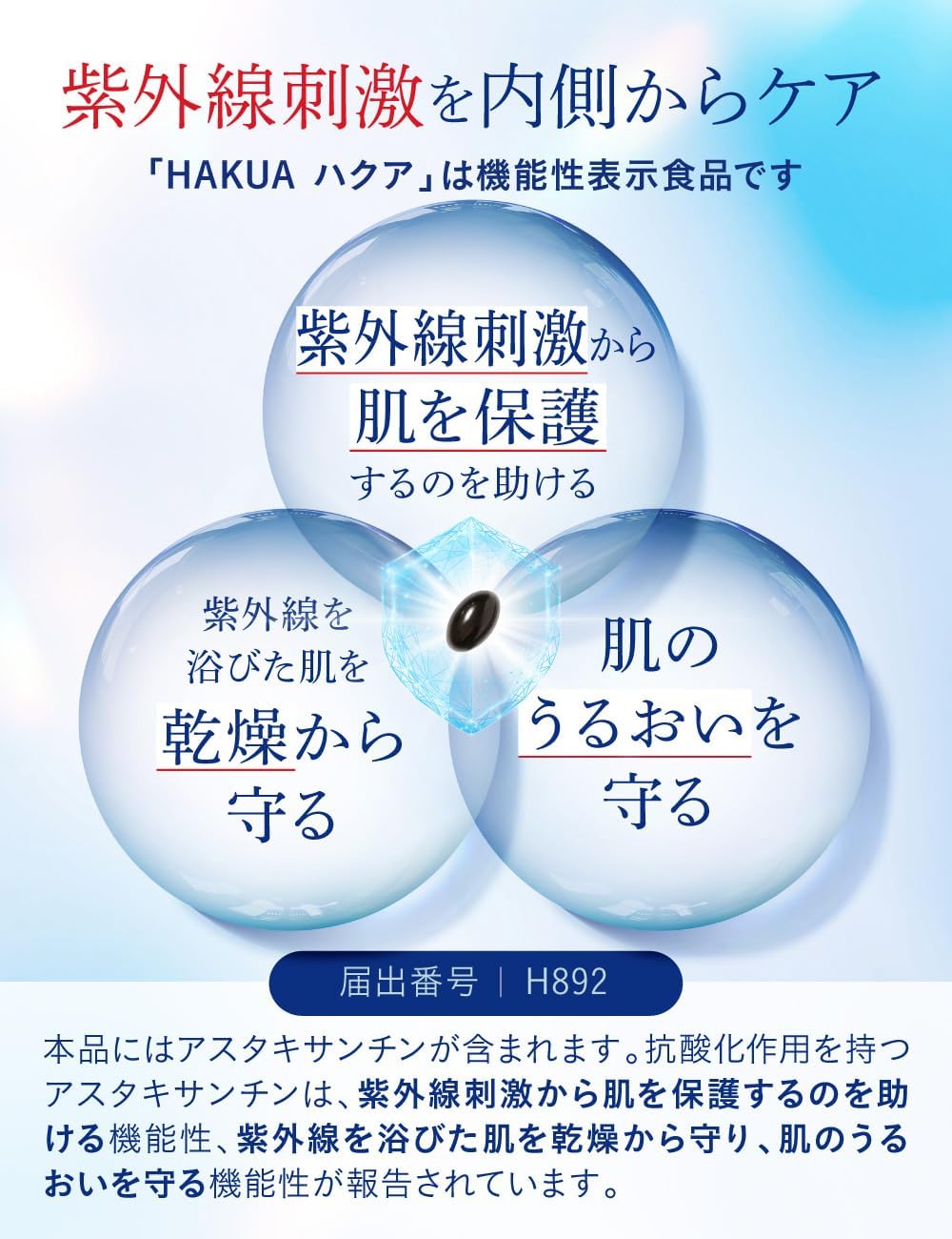 飲む日焼け止めサプリメント 30日分 アスタキサンチン 紫外線対策