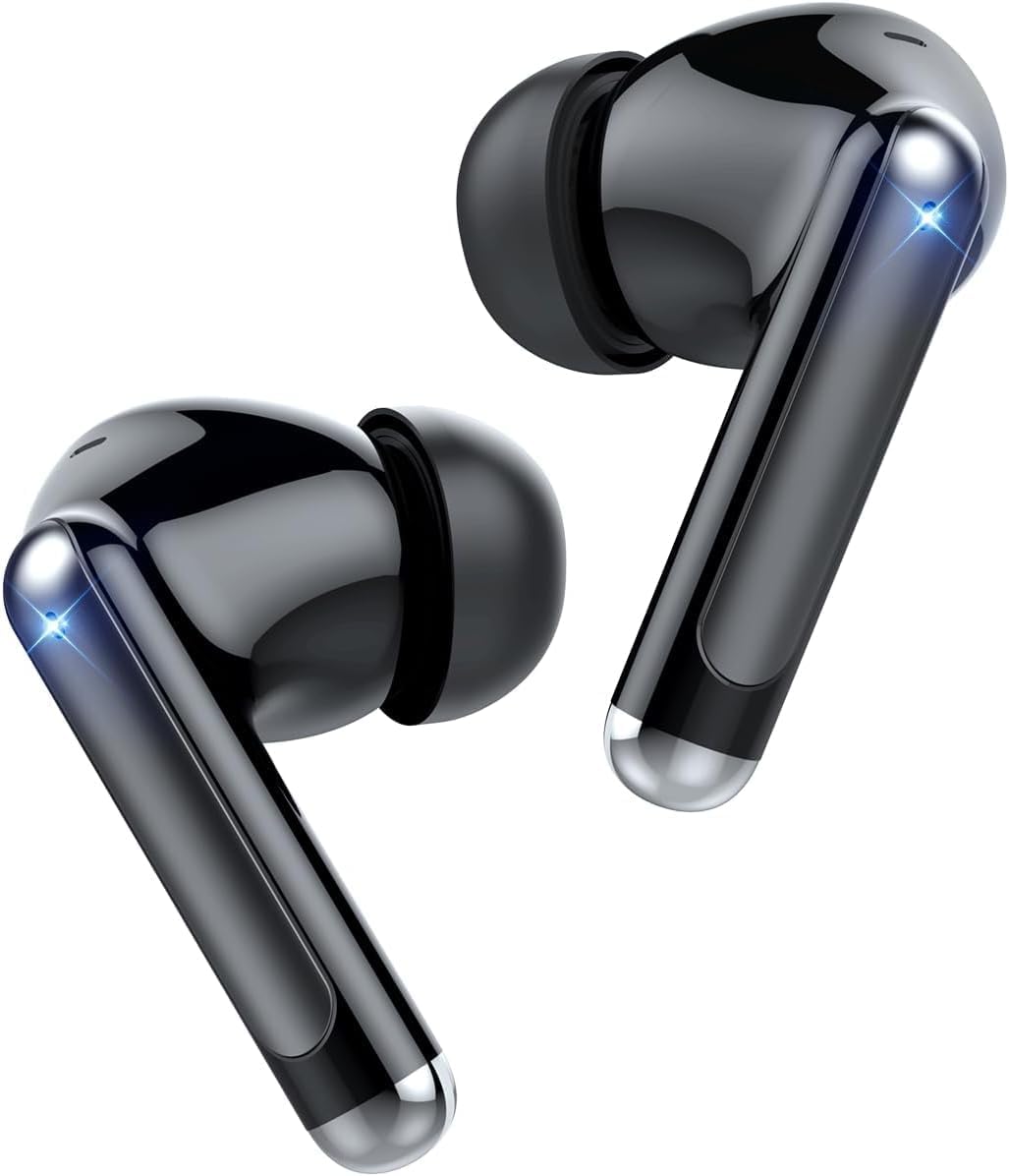 2025年モデル Bluetooth5.4 ワイヤレスイヤホン Hi-Fi音質 ダブルマイク ENCノイズキャンセリング 35時間再生 (マットブラック)