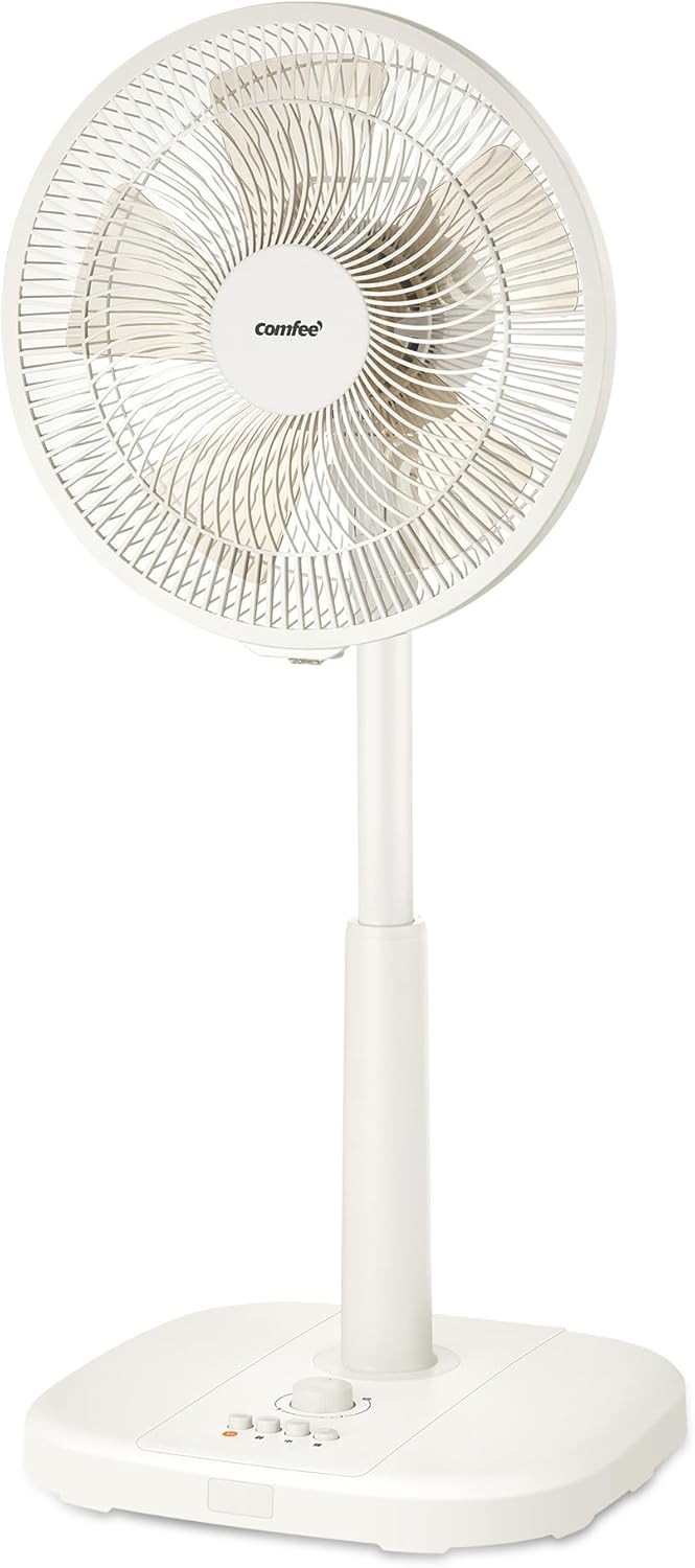 リビング用静音扇風機 省エネ 小型 左右自動首振り タイマー機能 ベージュ