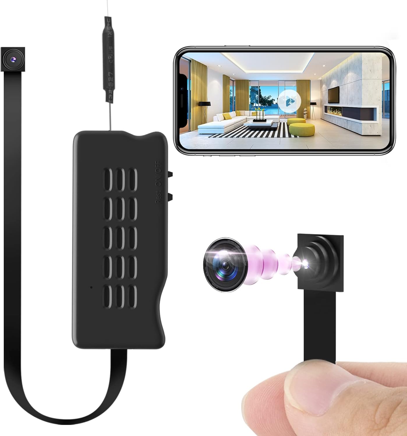Wi-Fi対応小型隠しカメラ 1080P 256GB 24時間録画 USB充電式 動体検知 iOS/Android対応 日本語取説