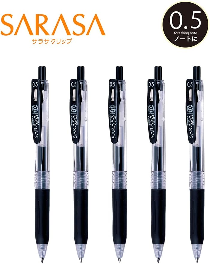 ゼブラ サラサクリップ 0.5mm 黒インク ジェルボールペン 5本セット