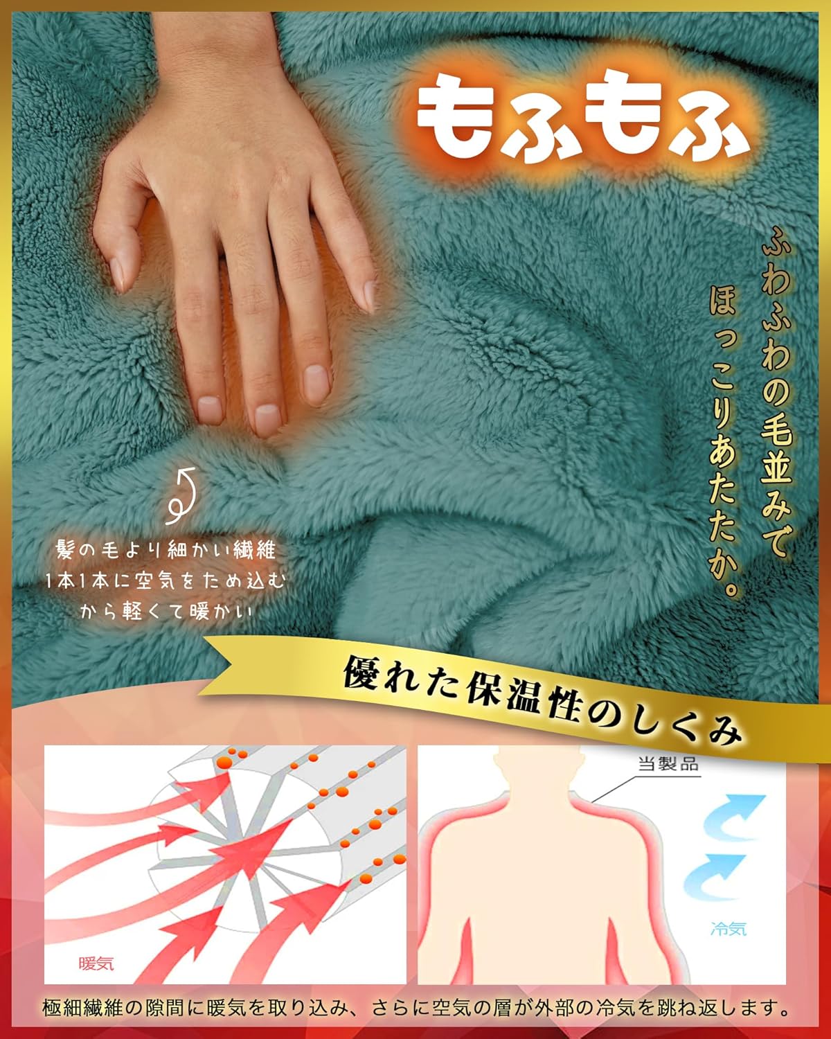 冬用セミダブル毛布 【抗菌防臭・洗える】マイクロファイバー・フランネル製 ふわふわグリーン 160x200cm
