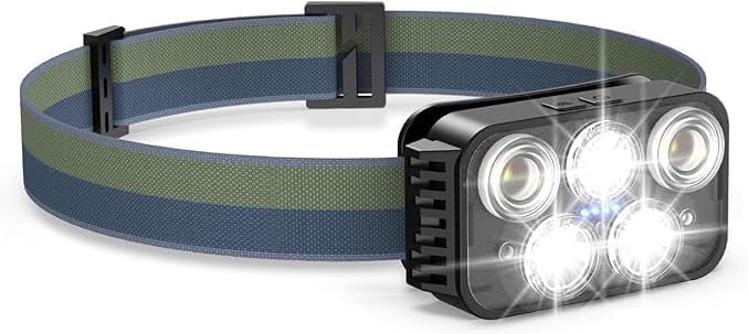 USB-C充電式高輝度LEDヘッドライト【赤&白ライト】夜釣りやキャンプに最適 900mAhバッテリー