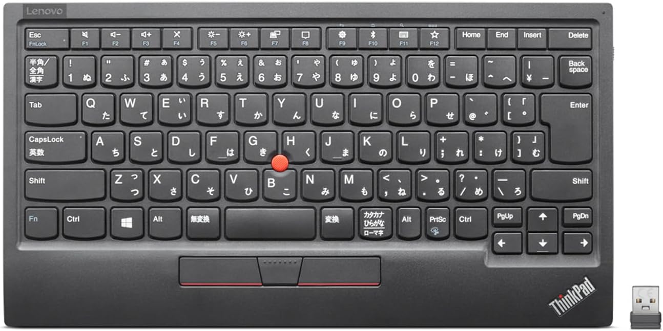 ThinkPadトラックポイントキーボードII 日本語版 Bluetoothワイヤレス シザーリフトキー バッテリー内蔵 コンパクト