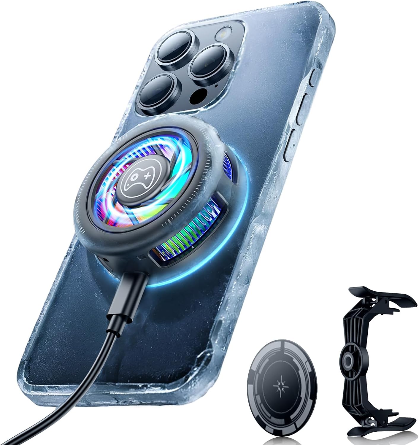 eスポーツ選手監修 スマホ用瞬間冷却ファン USB給電 静音設計 暑さ対策グッズ