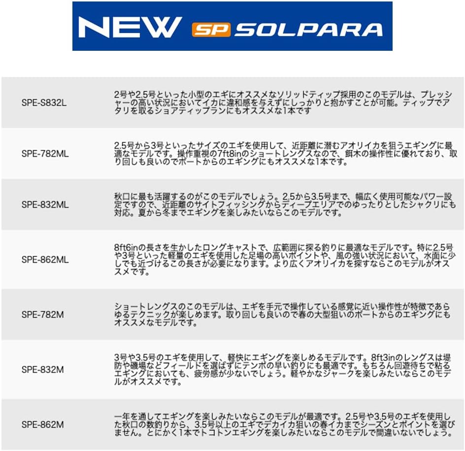 24ソルパラ エギングロッド メジャークラフト