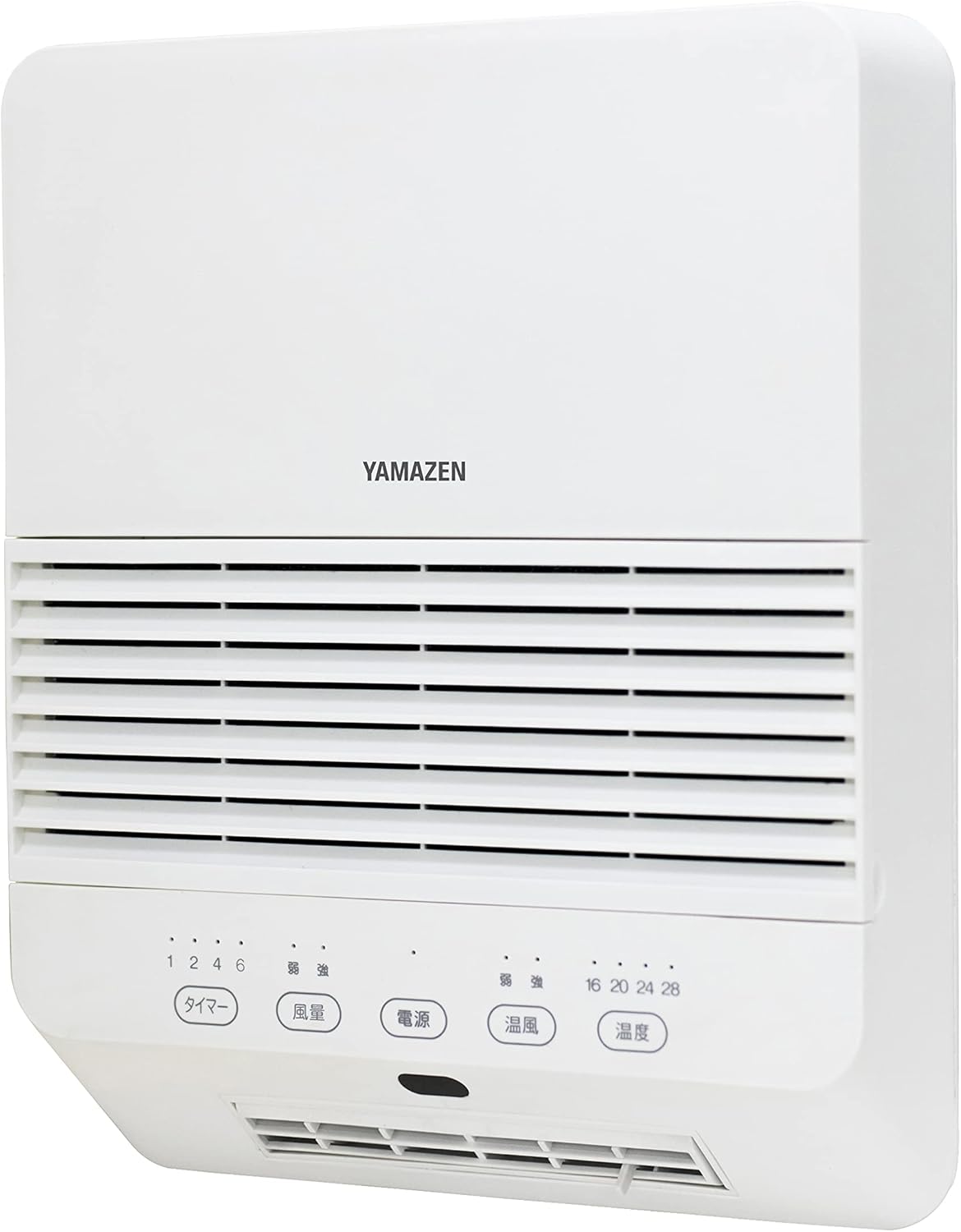 セラミックヒーター 壁掛けタイプ 温度センサー付 1200/600W 2段階切替 リモコン付 ウィングホワイト