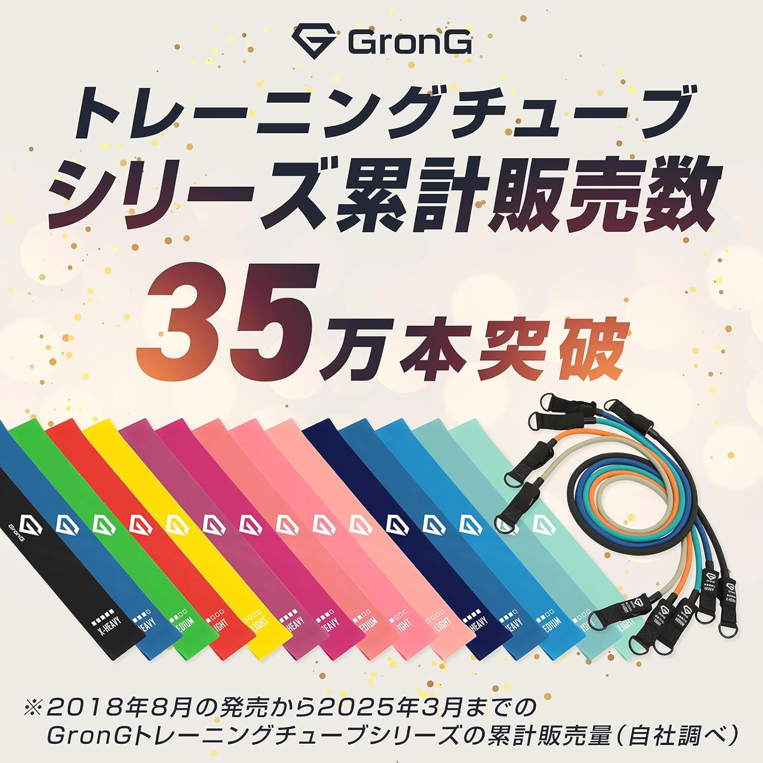 トレーニングチューブ 5本セット バンドタイプ 筋トレ用 外径31cm