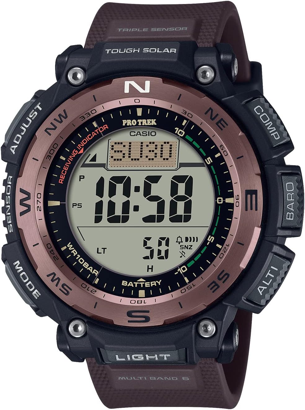 クライマーライン 電波ソーラー 腕時計 メンズ PRW-3400Y-5JF ブラウン