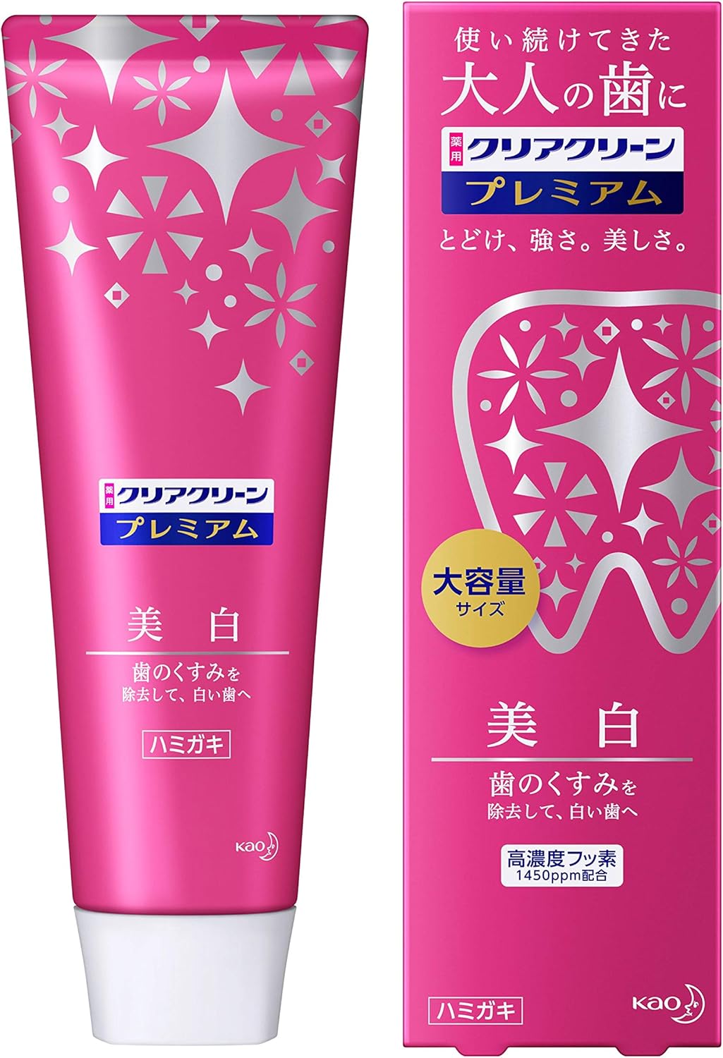 美白効果のあるクリアクリーン プレミアム歯磨き粉 160g（1450ppm高濃度フッ素配合）