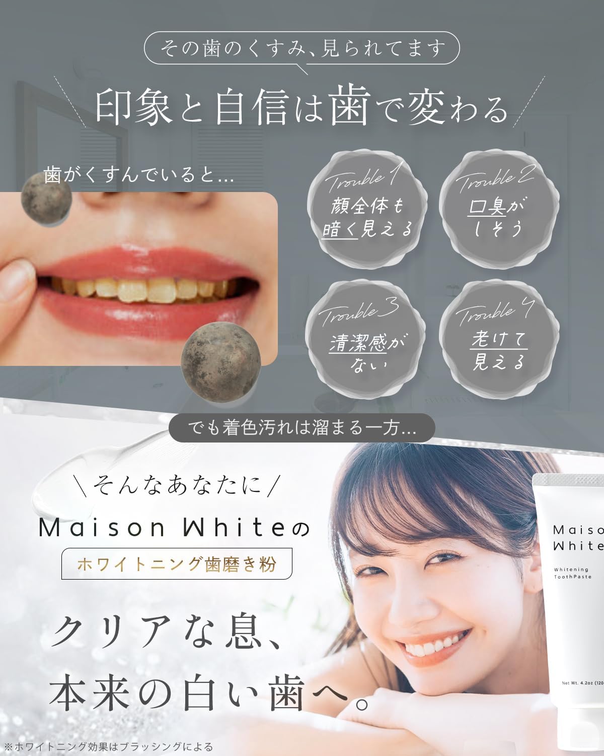 ホワイトニング歯磨き粉 低刺激 医薬部外品 120g 自宅用