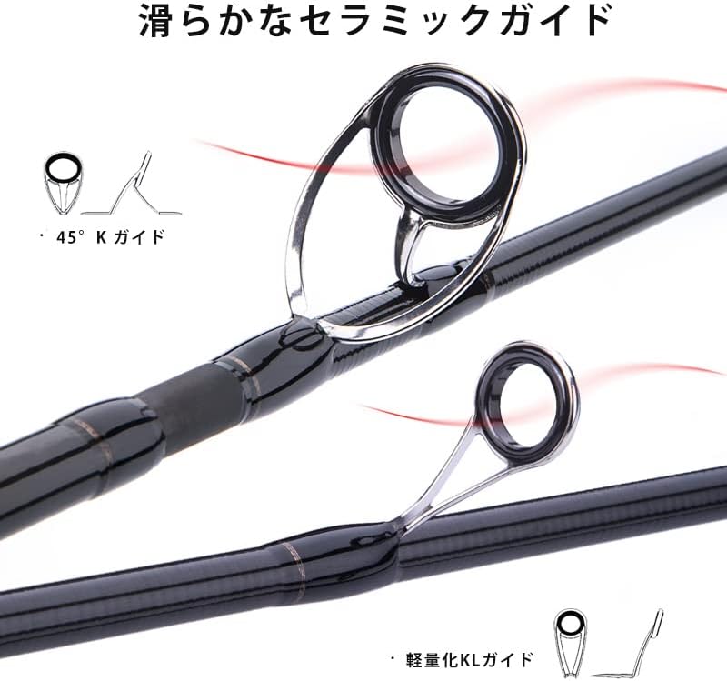 超軽量携帯型スピニングロッド 釣り竿 ライデンス 1.8m/2.1m/2.4m/2.7m