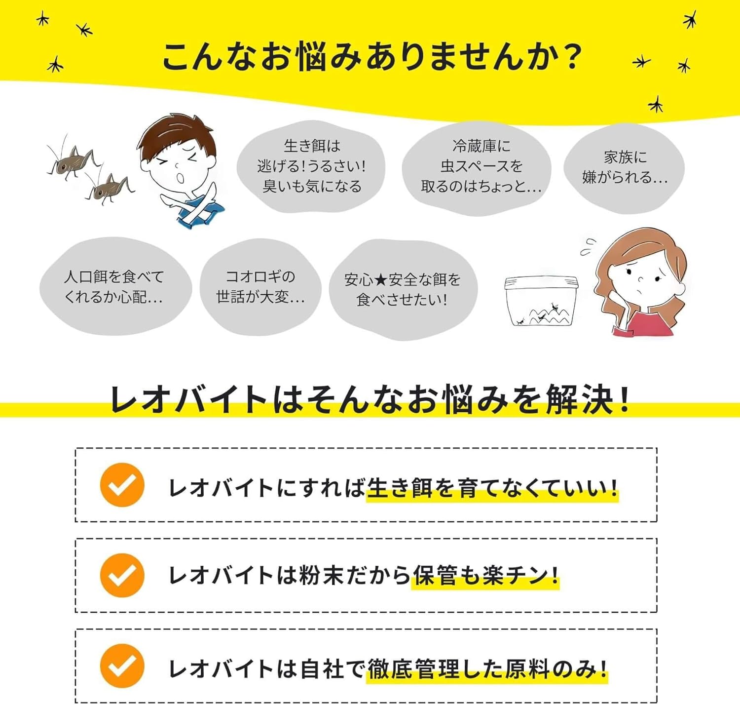 レオパードゲッコー用 コオロギ粉末95%の人工フード