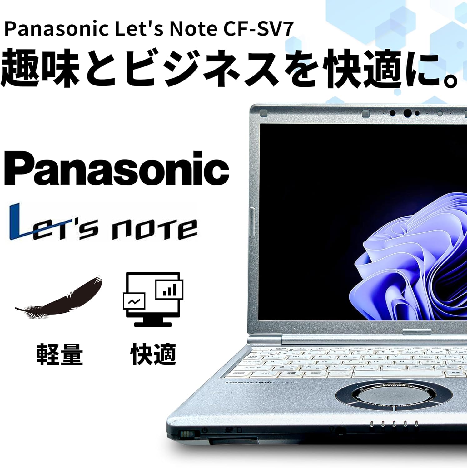 整備済みノートパソコン Panasonic Let's Note CF-SV7 (12.1インチ, SSD256GB, メモリ8GB) Windows 11搭載