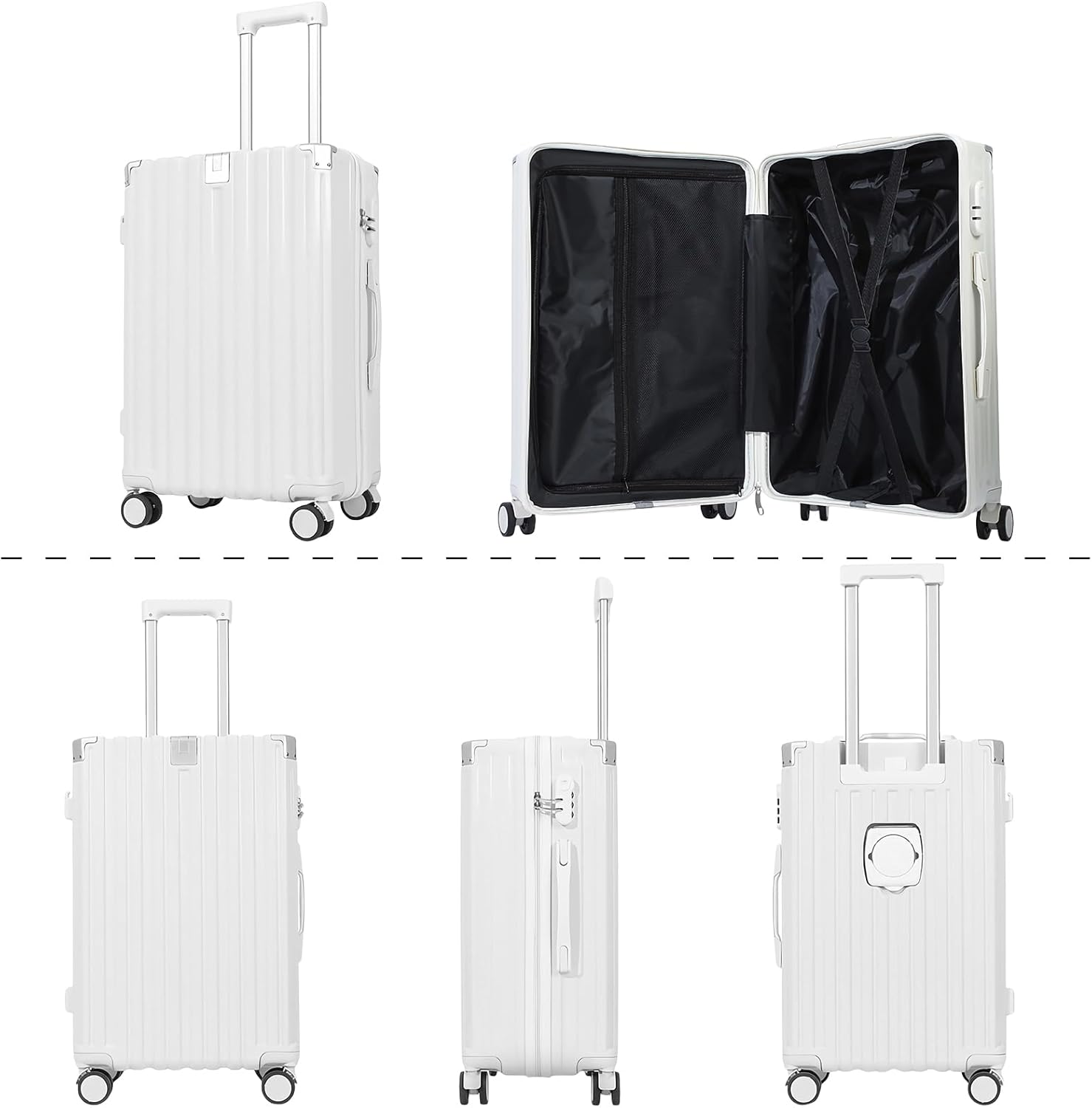 機内持ち込み可能な大型キャリーケース USBポート付き 62L ブラック
