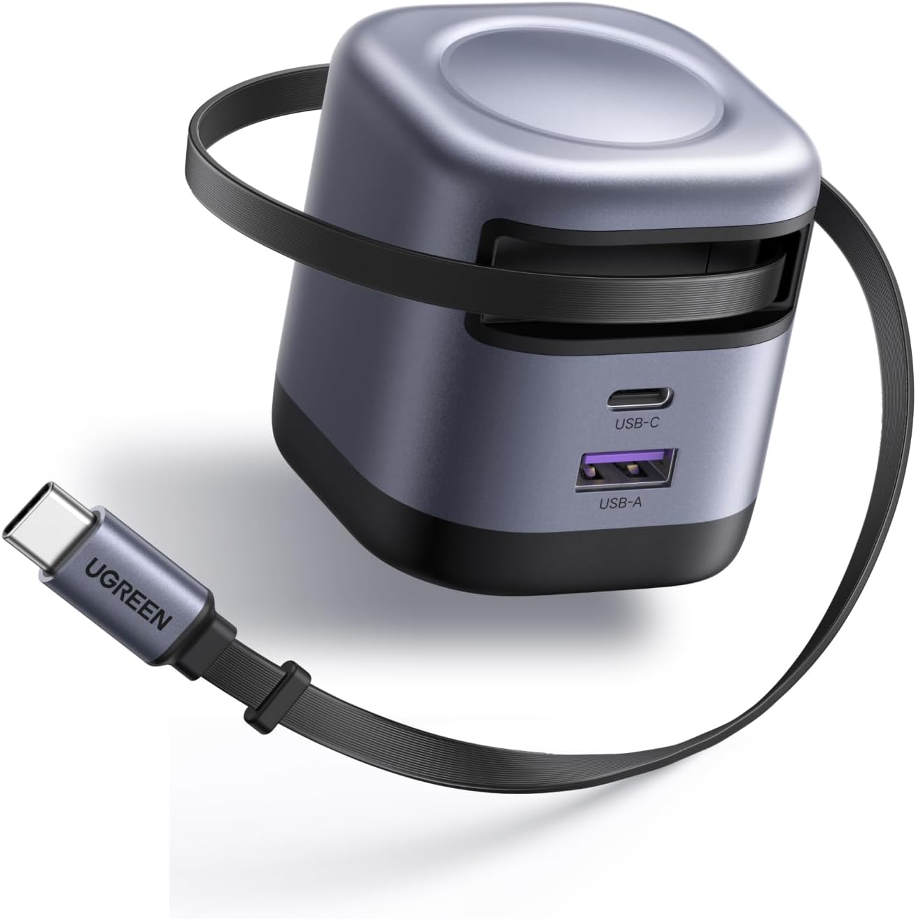 45W巻き取り式急速充電器 Type-C 3ポート GaN III技術対応 ケーブル69cm段階調節【PSE適合】
