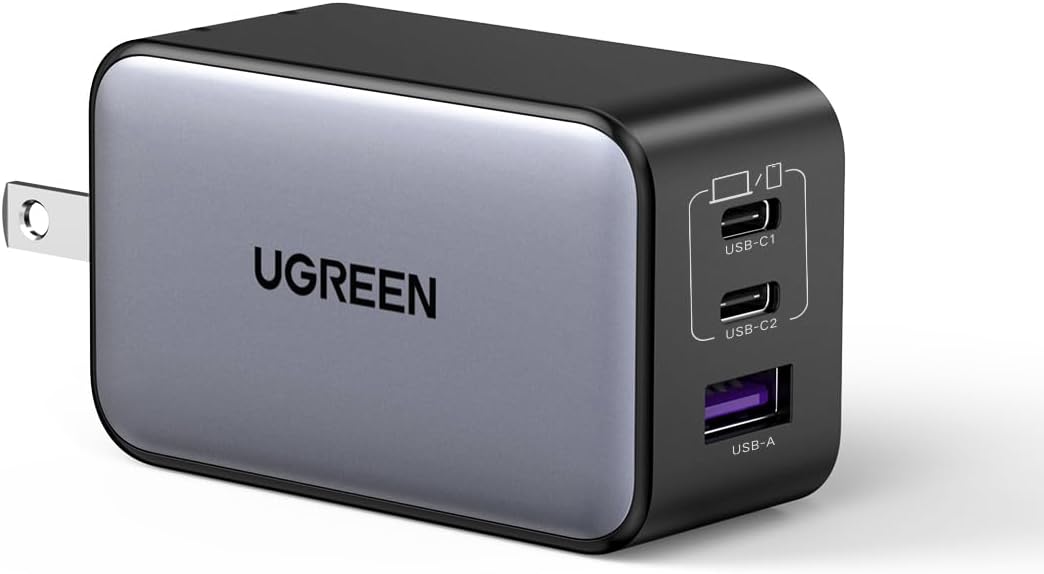 UGREEN Nexode 65W 急速充電器 3ポート PD3.0 GaNII 折り畳み式【ブラック】