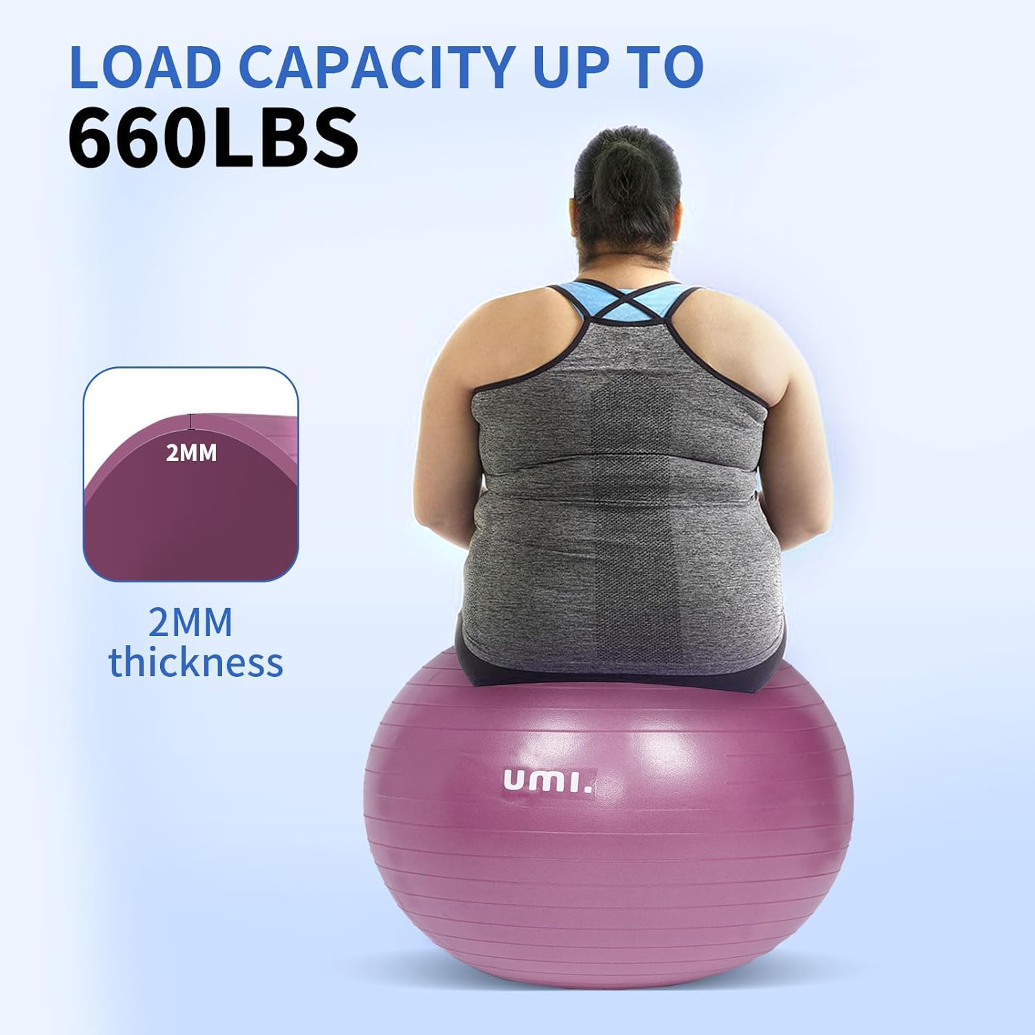 Umi.バランスボール 55cm/65cm/75cm アンチバースト 滑り止め ハンドポンプ付
