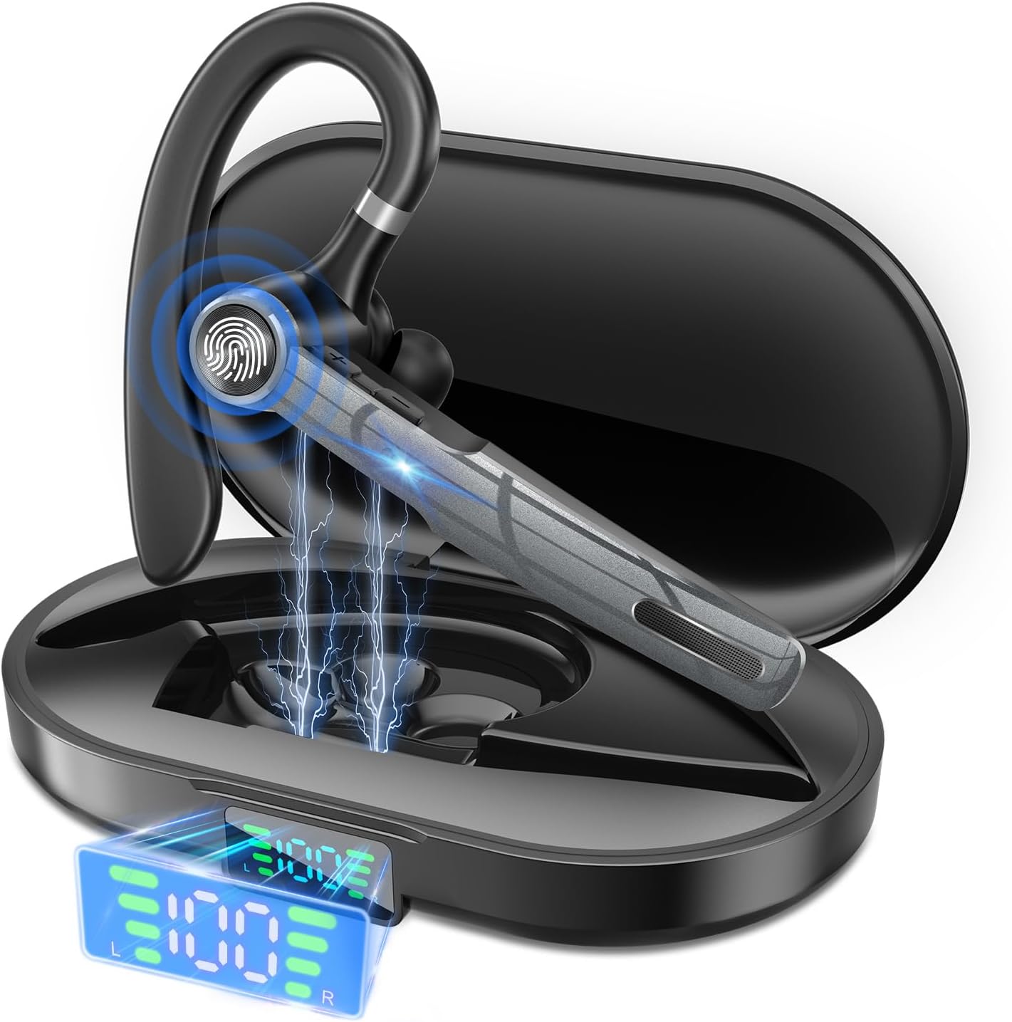 Bluetoothヘッドセット（片耳型）最大110時間待受・500mAh充電ケース付【テレワーク・通勤・通学対応】
