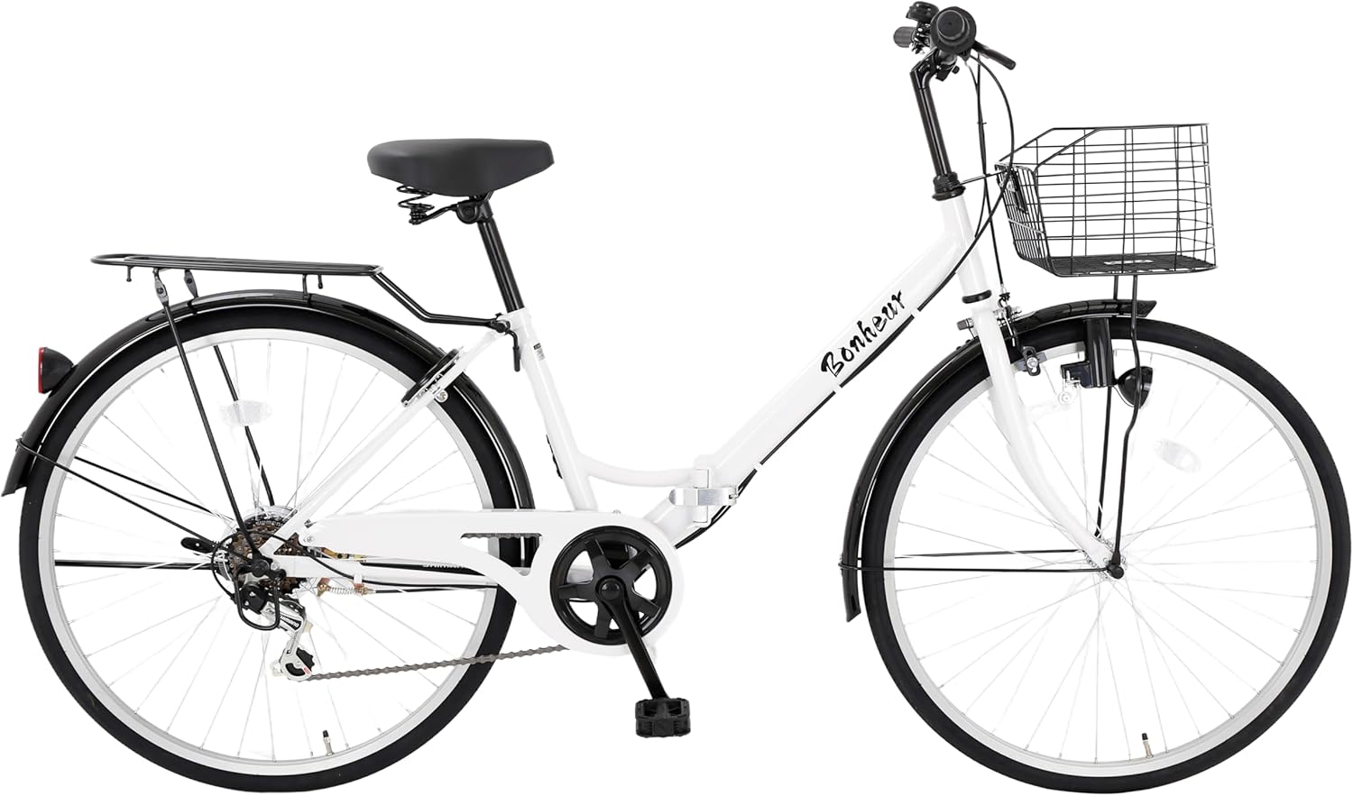 「シマノ6段変速・アルミリム 26インチママチャリ 自転車(婦人用・大型カゴ・鍵付き)」