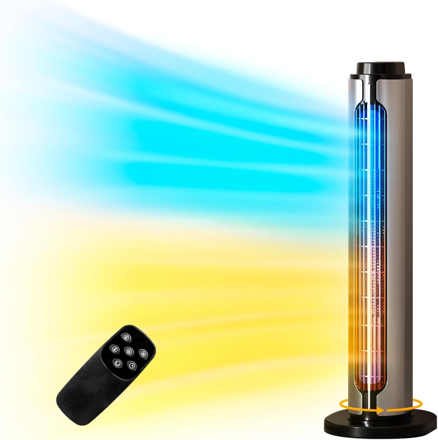 2秒瞬間加熱セラミックヒーター【1200W・エコ省エネ・リモコン付】左右100°首振り・2~12Hタイマー・転倒自動OFF・過熱保護・足元暖房【脱衣所・寝室・リビング向け】