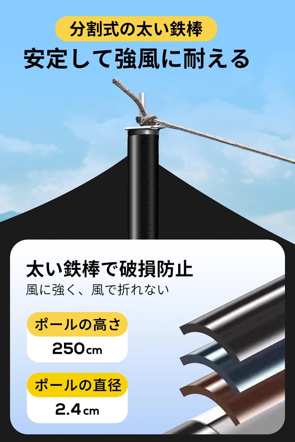 大型防水タープ【撥水加工・軽量】キャンプ・アウトドア用 UPF50+紫外線カット 210D生地 5000mm耐水圧 収納ケース付