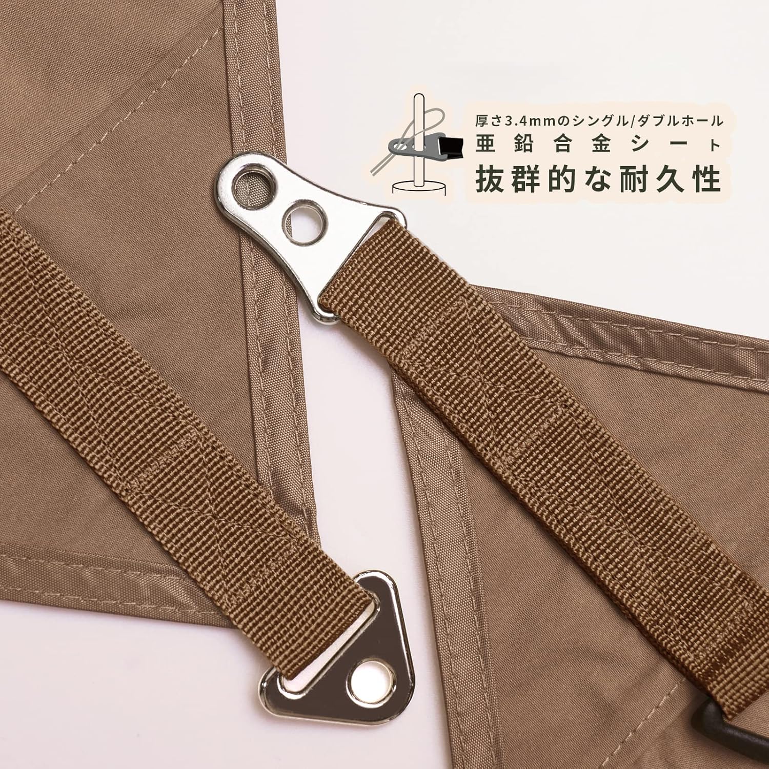 ポリコットン製 ヘキサタープ 420×410cm カーキ 軽量 コンパクト キャンプ用