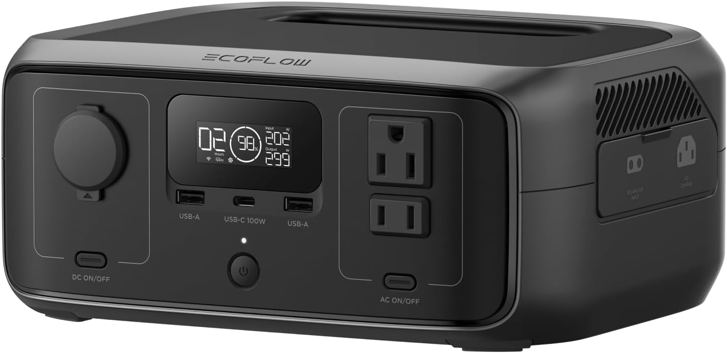 キャンプ・アウトドア用 EcoFlow RIVER 3 ポータブル電源 230Wh 静音設計 60分急速充電