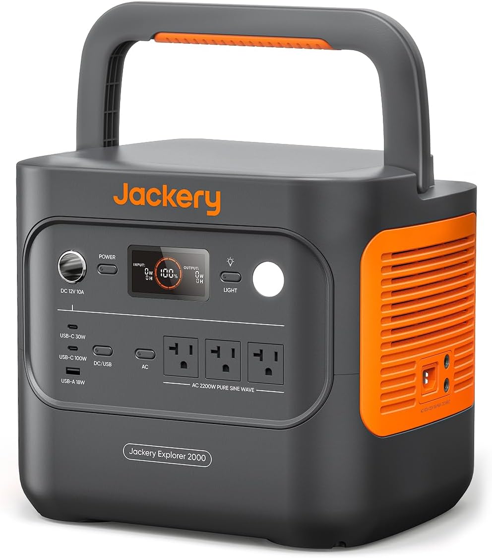 ポータブル電源 2000Wh 大容量 リン酸鉄 防災・アウトドア用 2200W出力 10年長寿命 アプリ遠隔操作 [JE-2000D]