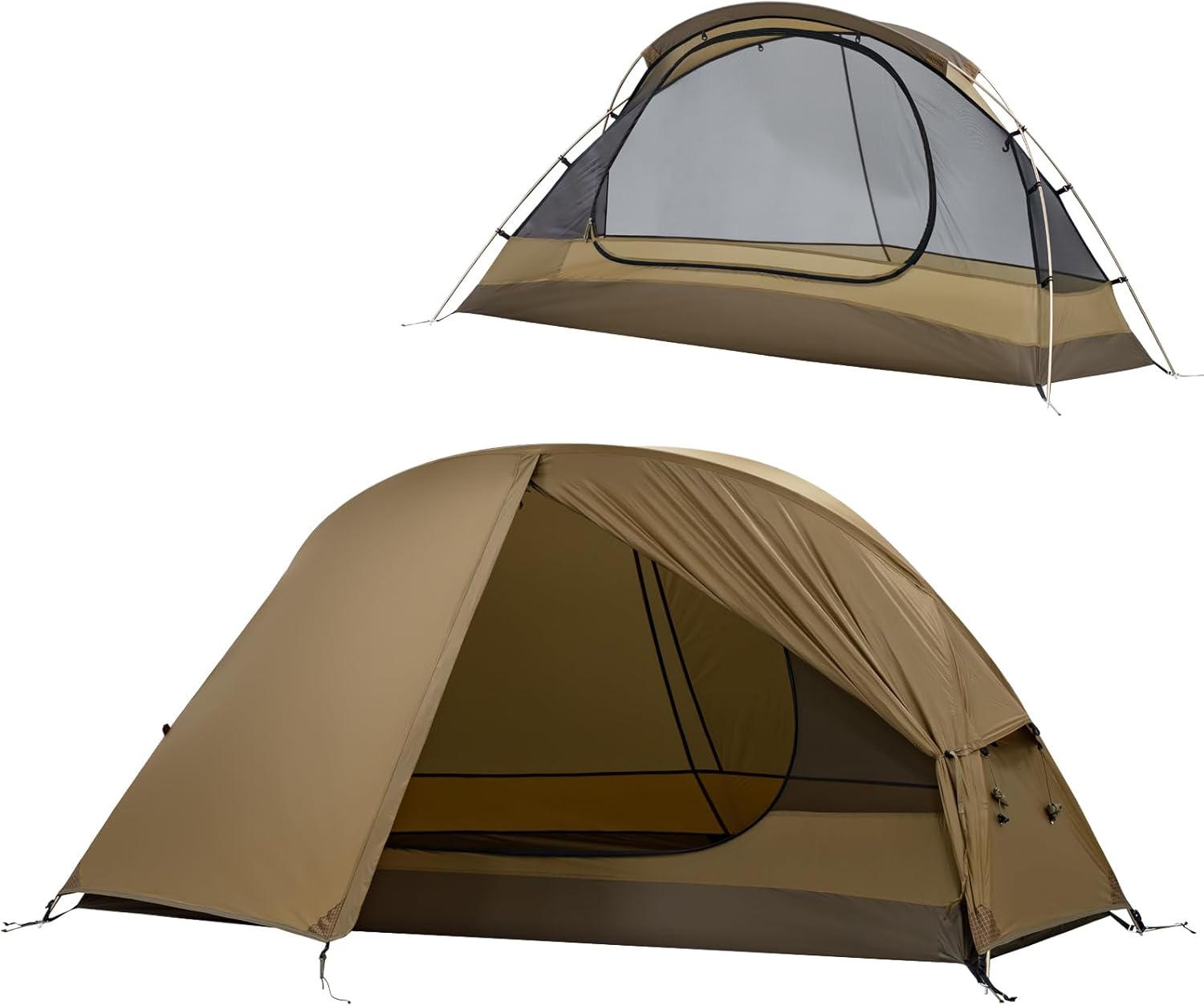 登山用超軽量2人用テント 20Dナイロン 自立式二重層 通気性 PU3000mm コンパクト