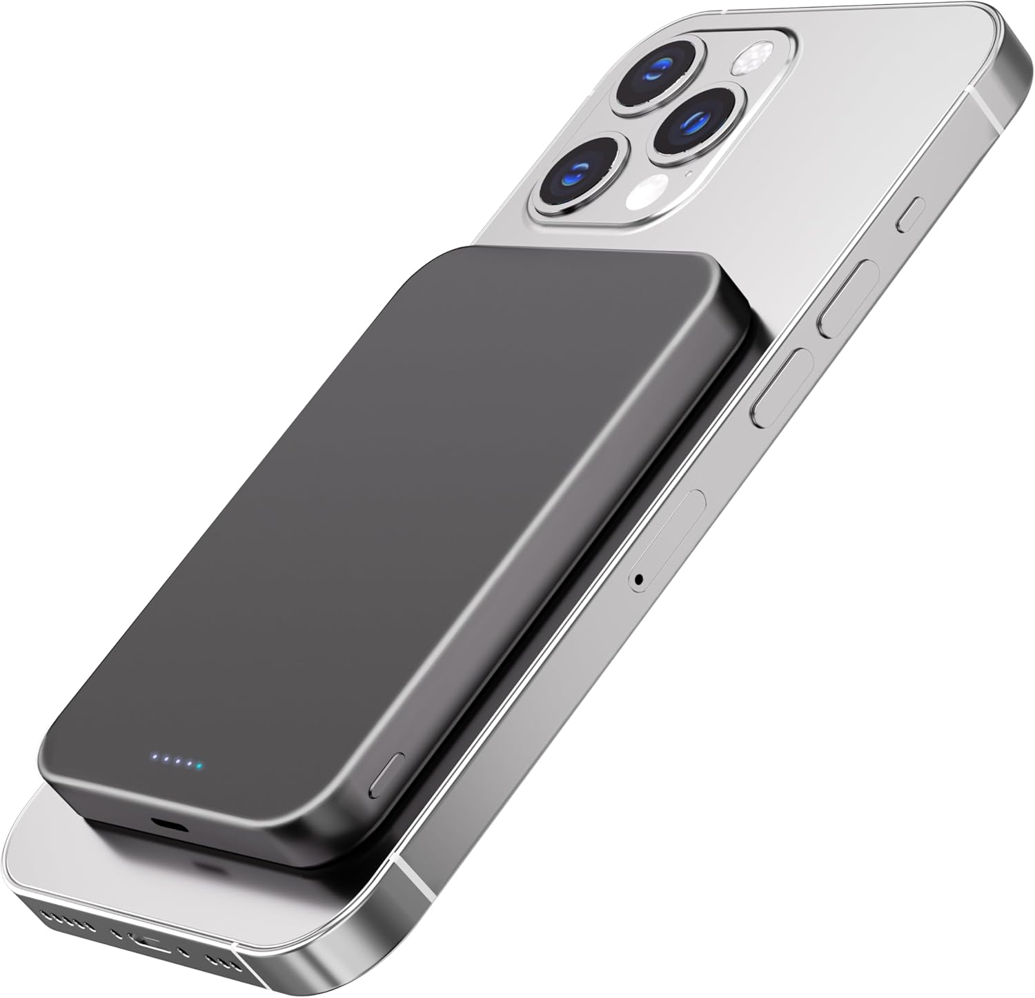 Yamisan マグセーフ対応 軽量モバイルバッテリー 10000mAh PD20W急速充電 チタン製 超薄型 旅行・出張用 PSE認証済み（チタン灰色）
