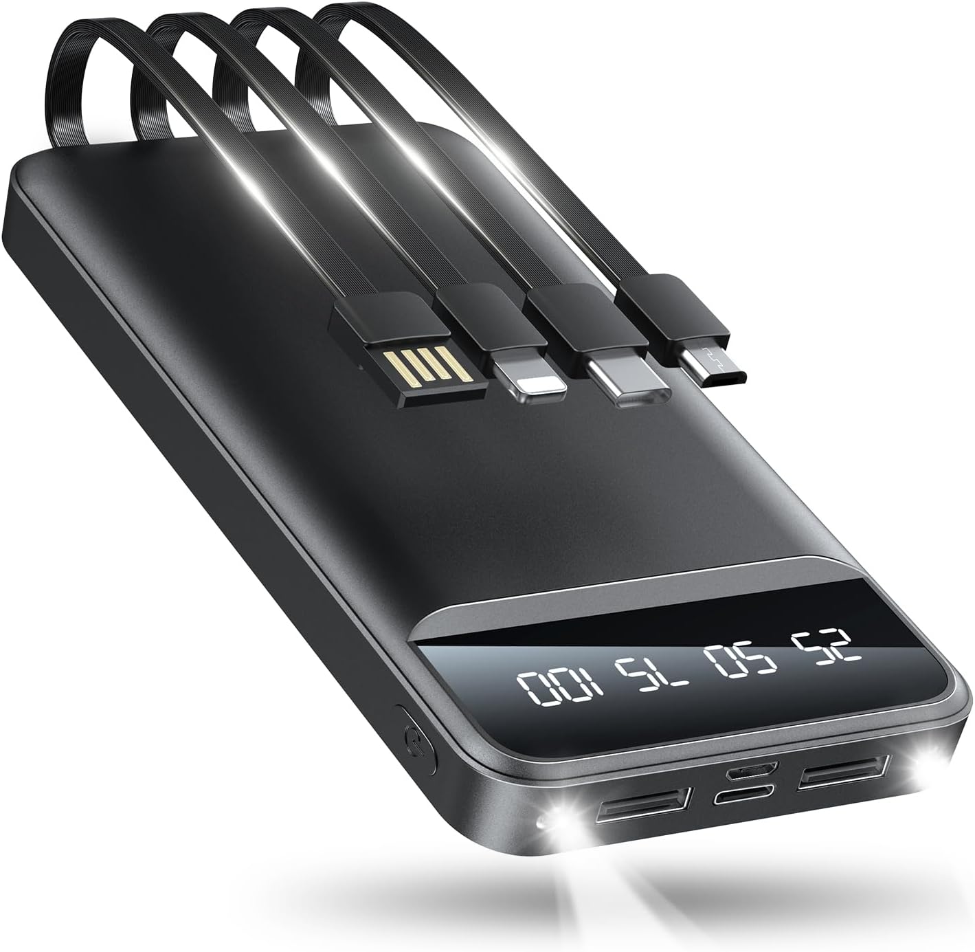 安全設計の40000mAhモバイルバッテリー - 5台同時充電・急速充電対応・Type-C出入力 - 旅行・出張に便利 (ブラック)