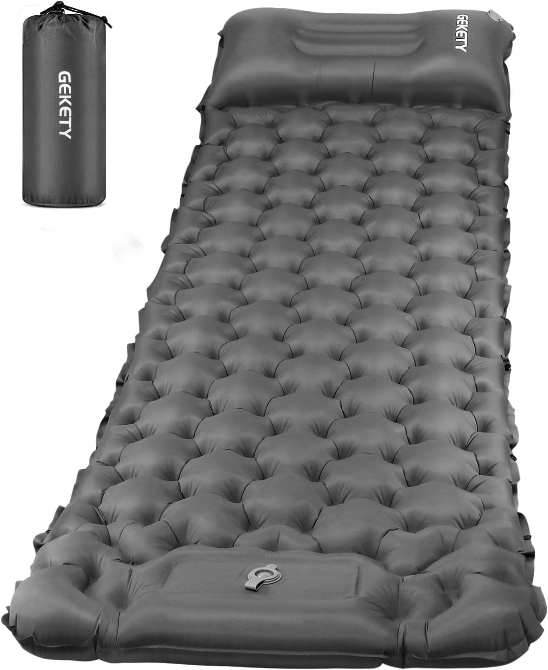 エアーマット 車中泊用 10cm厚 厚手 軽量 防水枕付き 収納袋付き