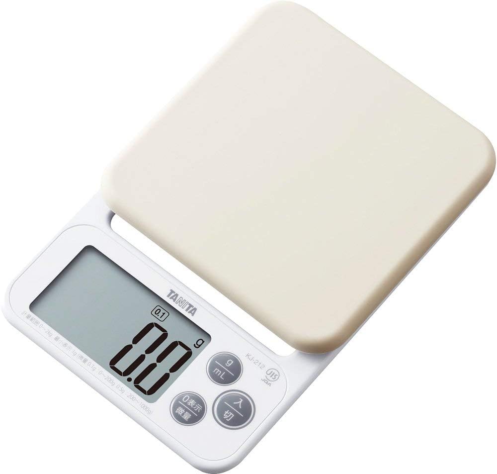 タニタ クッキングスケール デジタル 0.1g最小表示 2kg計量 シリコンカバー付き ホワイト