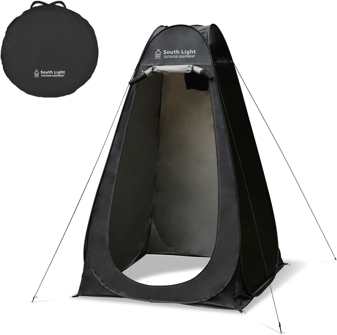 ポップアップ式プライバシーテント - UVカット防水・簡易トイレ・シャワー用【約1㎡・高さ190㎝】収納袋付き