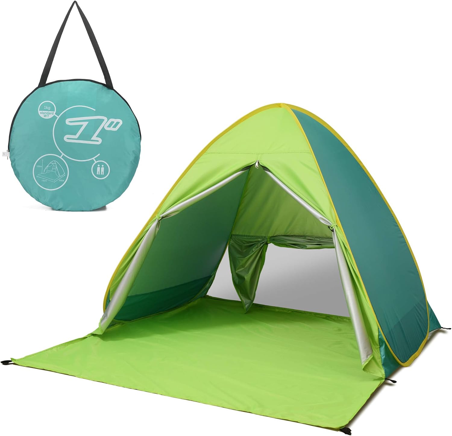 運動会・キャンプ用 ワンタッチ軽量ポップアップテント 2-3人用 UVカット