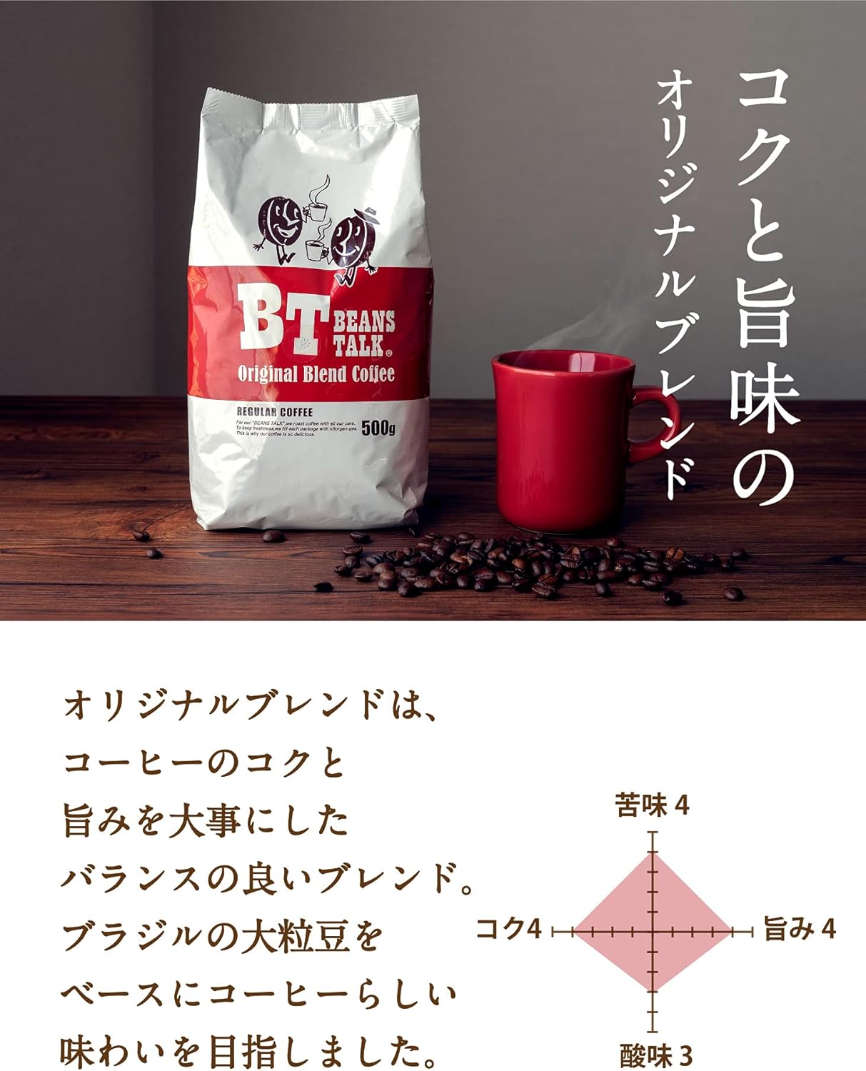 高級アラビカ100%コーヒー豆オリジナルブレンド 2kg (500g×4袋)