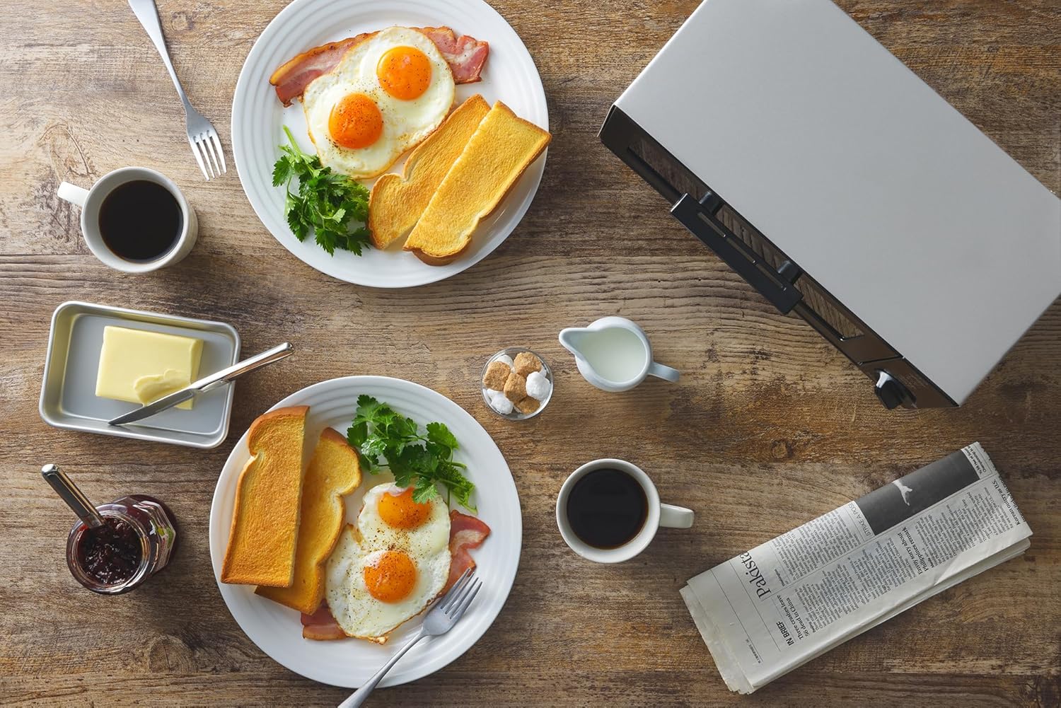 コンパクトオーブントースター 2枚焼き シルバー 食パン用 トレー付き TS-4034S