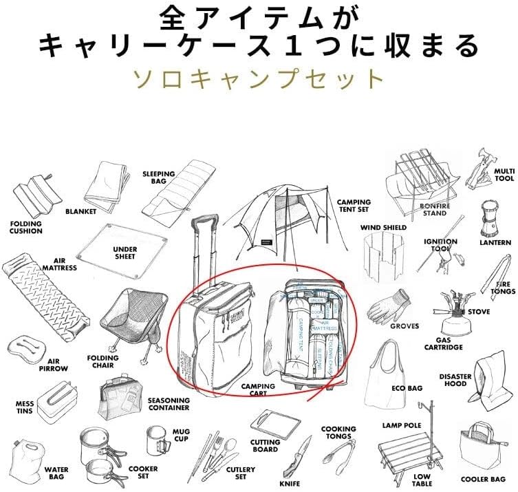 ソロキャンプ向け便利35点セット【CALIAN E+CAMP】