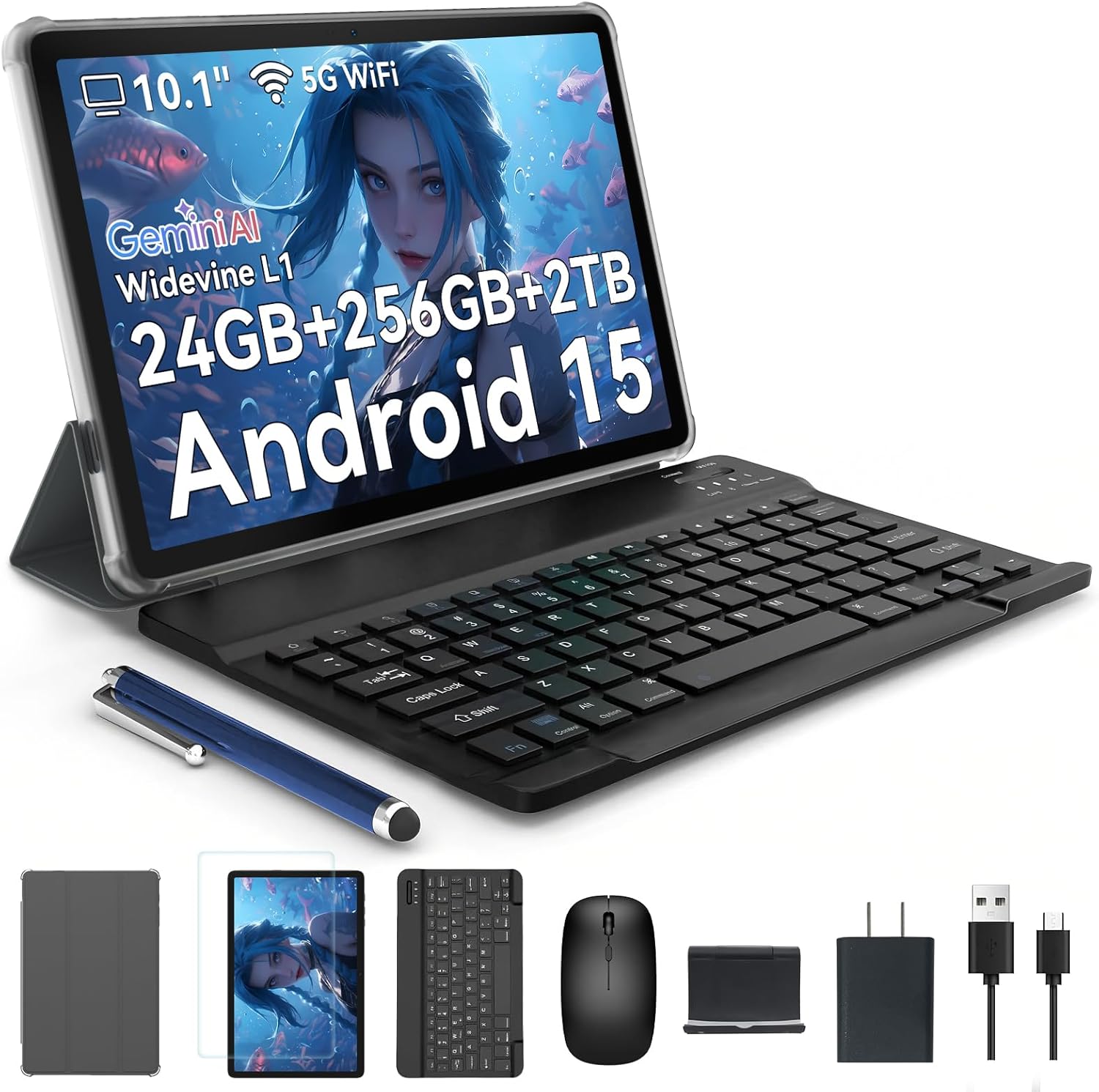 10インチタブレットPC【24GB+256GB】Android 15 Wi-Fiモデル Unisoc T606 8コア CPU 5G対応